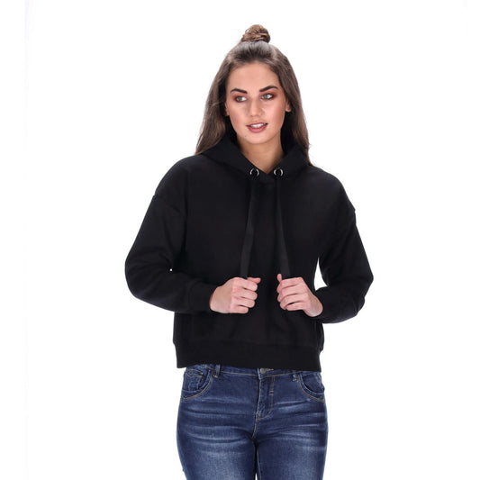 womens short black hoodie 