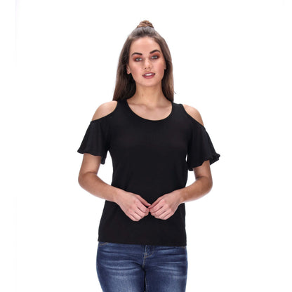 cold shoulder tee black