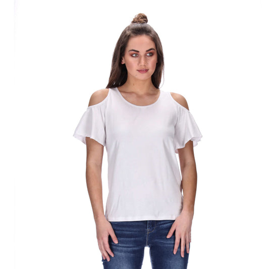 cold shoulder tee white