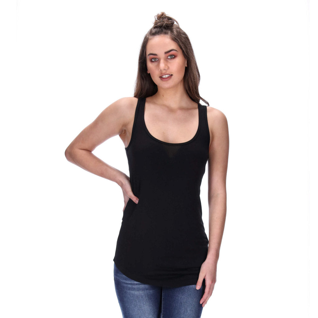 black muscle back singlet