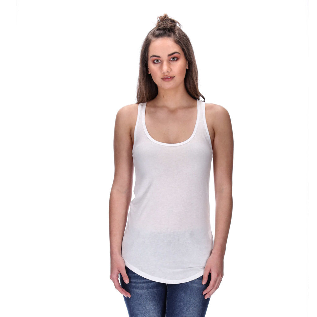 white muscle back singlet