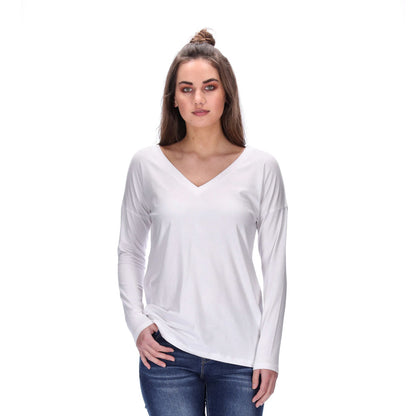 v-neck womens longsleeve top