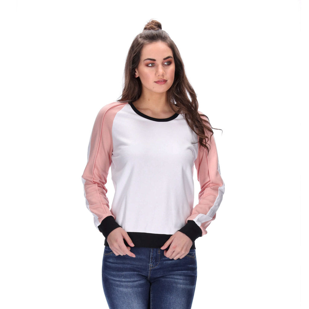 womens white crew neck sweater